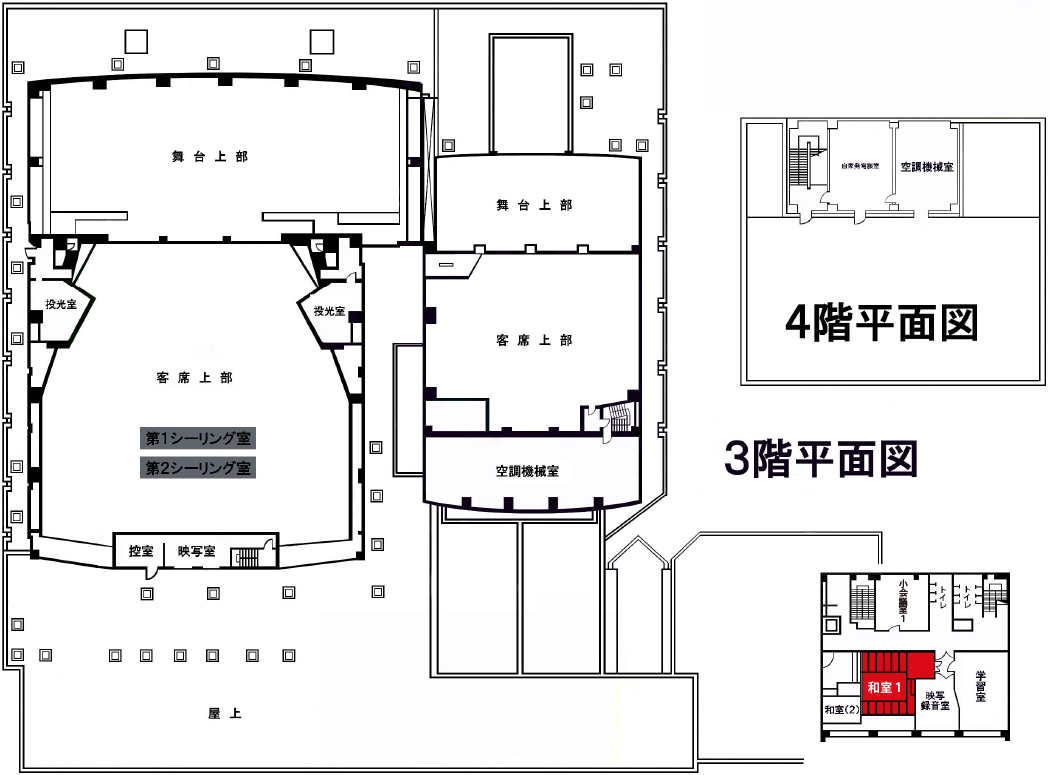 ３階４階平面図和室１
